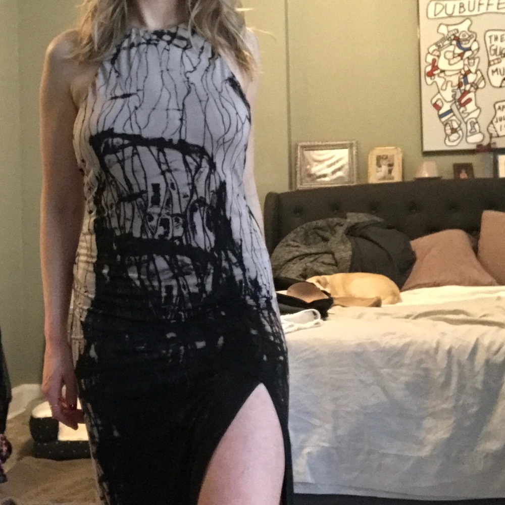 COPY - Backless Tie Dye Maxi with High slit